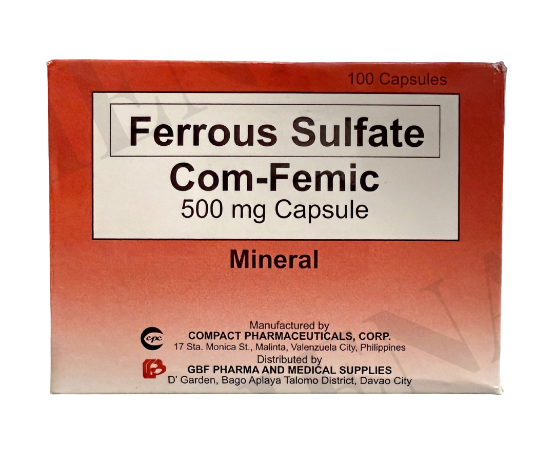 COM-FEMIC Ferrous Sulfate 500mg Capsule - Mineral